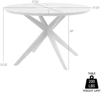 Sachi Outdoor Dark Eucalyptus Wood and Concrete Round Dining Table