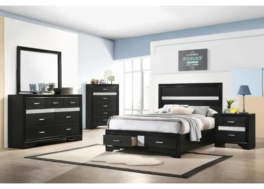 Miranda 5-piece Full Storage Bedroom Set Black