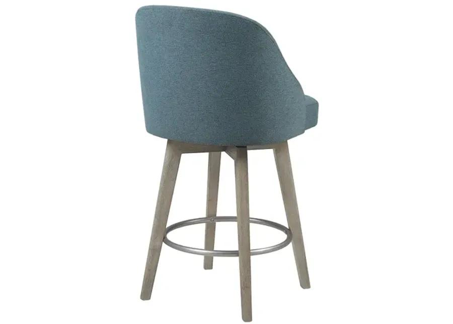 Madison Park Pearce Blue Counter Stool with Swivel Seat