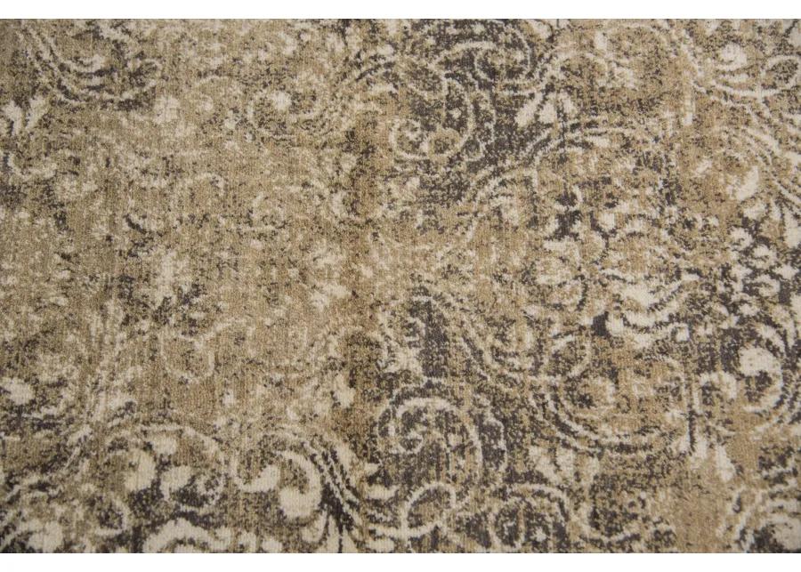 Gossamer Gold Damask 100% New Zealand Wool 2'6" x 8' Runner Rug