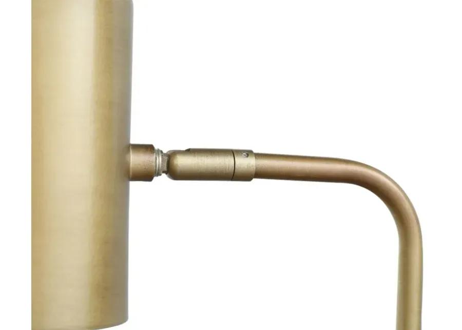 Jodie Round Base Floor Lamp Antique Brass and Grey