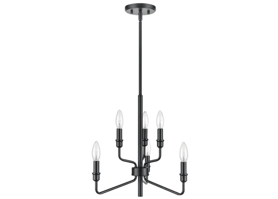 Saginaw 18" Wide 6-Light Chandelier - Matte Black