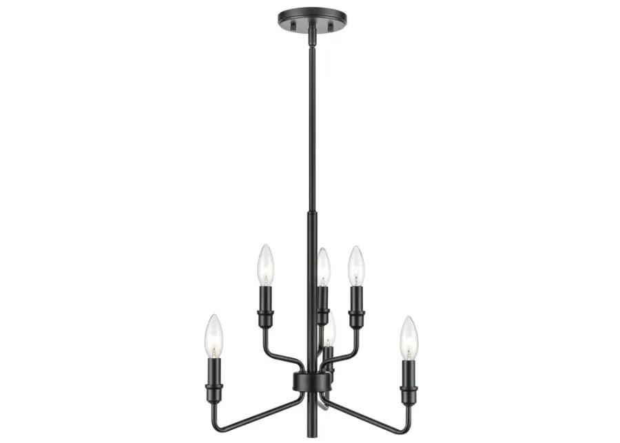 Saginaw 18" Wide 6-Light Chandelier - Matte Black