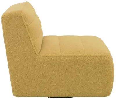 Cobie Upholstered Swivel Armless Chair Mustard