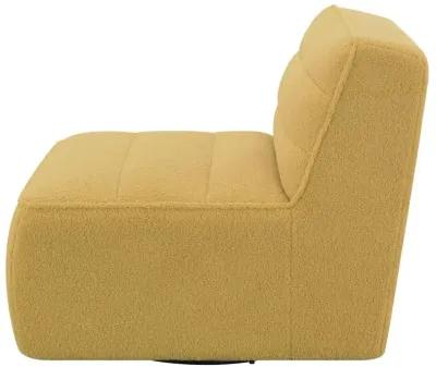 Cobie Upholstered Swivel Armless Chair Mustard