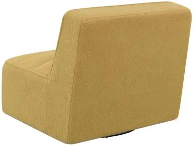 Cobie Upholstered Swivel Armless Chair Mustard