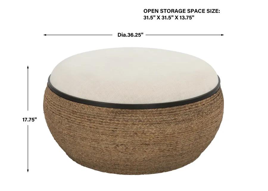 Island Straw Storage Coffee Table