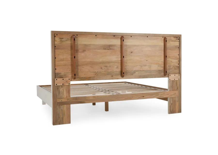 Reece Mango Wood Queen Bed in White