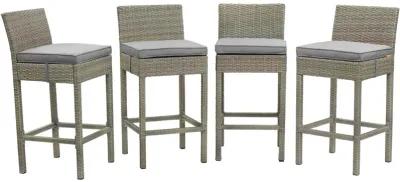 Conduit Bar Stool Outdoor Patio Wicker Rattan Set of 4