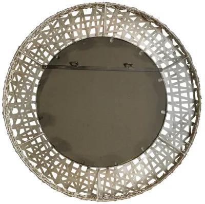 Alita Champagne Woven Metal Mirror