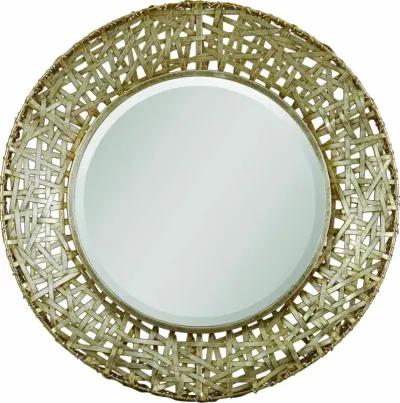 Alita Champagne Woven Metal Mirror