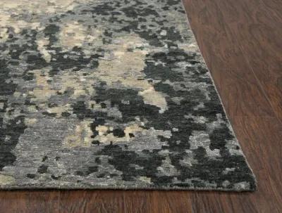 Finesse Beige/Gray Abstract Hand Spun New Zealand Wool/Tencel 2' x 3'  Rectangle Rug