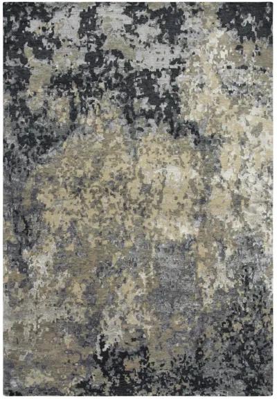 Finesse Beige/Gray Abstract Hand Spun New Zealand Wool/Tencel 2' x 3'  Rectangle Rug