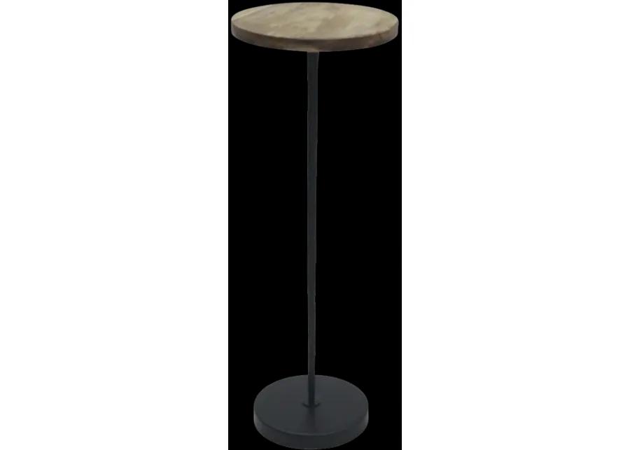 Metal/wood, 21"h Drink Table, Brown/black