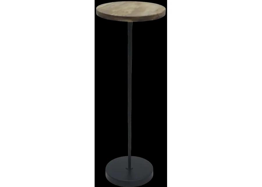 Metal/wood, 21"h Drink Table, Brown/black