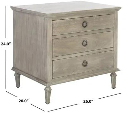 Lisabet 3 Drawer Wood Nightstand