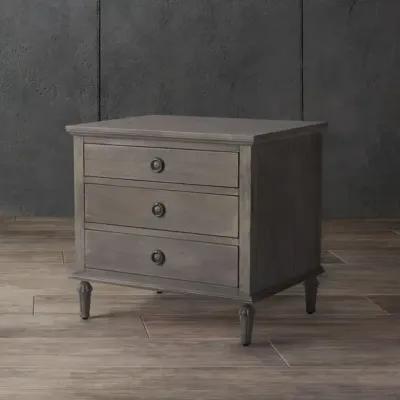 Lisabet 3 Drawer Wood Nightstand