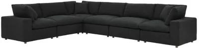 Commix Down Filled Overstuffed Boucle Fabric 6-Piece Sectional Sofa