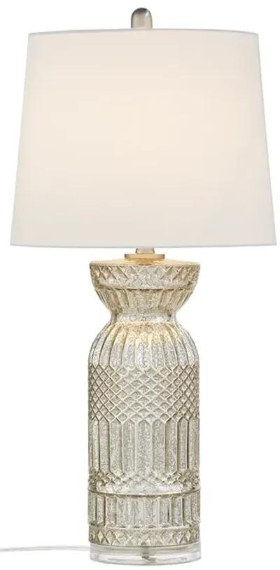 Textured Glass and Acrylic Base Table Lamp