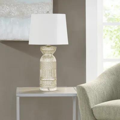 Textured Glass and Acrylic Base Table Lamp