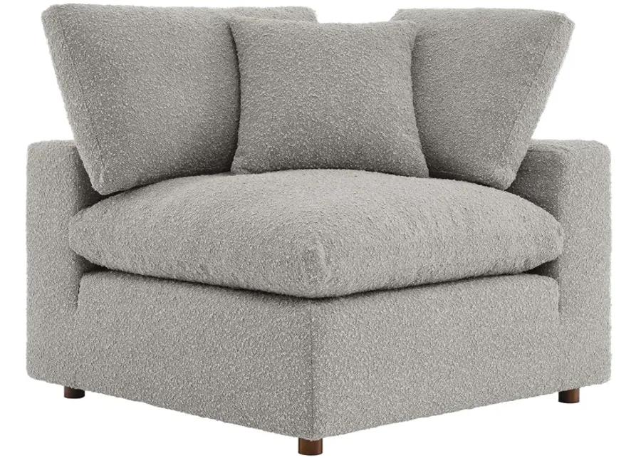 Commix Down Filled Overstuffed Boucle Fabric Corner Chair