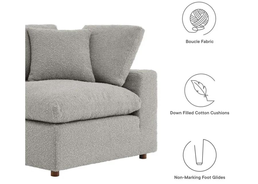 Commix Down Filled Overstuffed Boucle Fabric Corner Chair