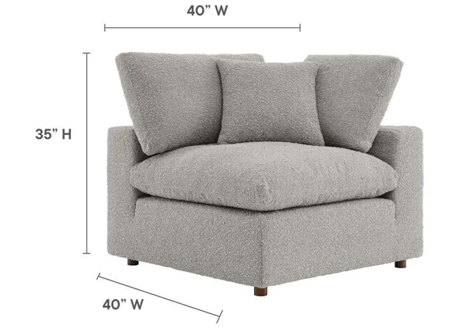 Commix Down Filled Overstuffed Boucle Fabric Corner Chair