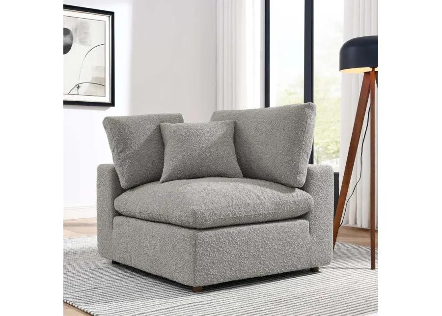 Commix Down Filled Overstuffed Boucle Fabric Corner Chair