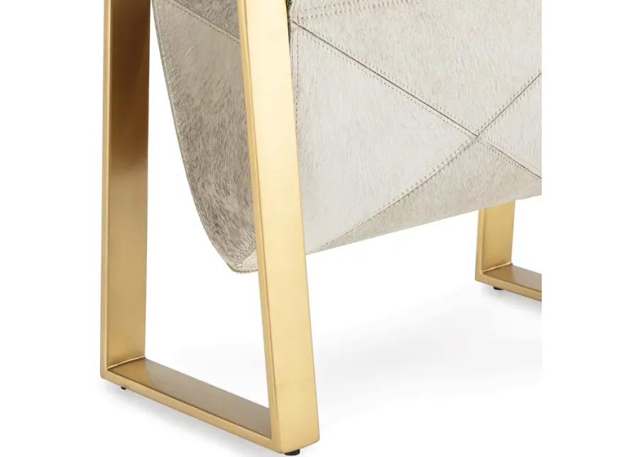 Andres Hair on Hide Magazine Rack (Brass)