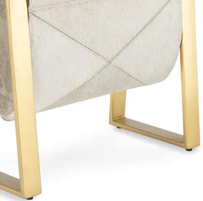 Andres Hair on Hide Magazine Rack (Brass)