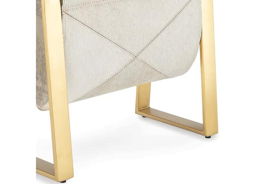 Andres Hair on Hide Magazine Rack (Brass)