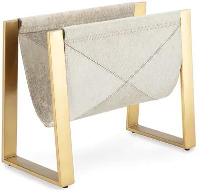 Andres Hair on Hide Magazine Rack (Brass)