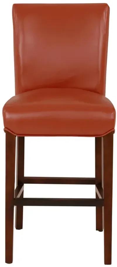 milton bonded leather counter stool, pumpkin