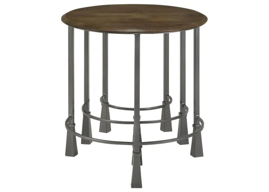 Deja 3-piece Round Nesting Table Natural and Gunmetal