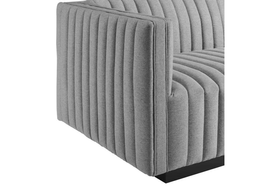 Conjure Channel Tufted Upholstered Fabric Left-Arm Chair