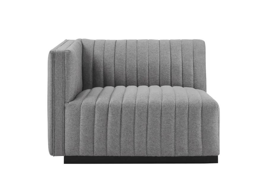 Conjure Channel Tufted Upholstered Fabric Left-Arm Chair