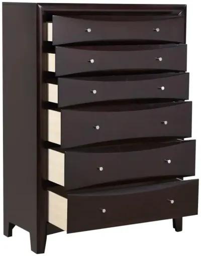 Phoenix 6-drawer Chest Deep Cappuccino