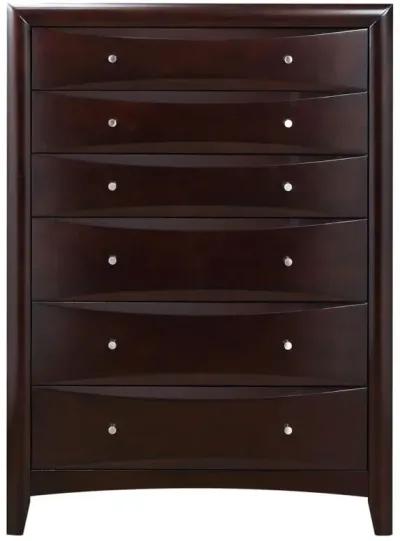 Phoenix 6-drawer Chest Deep Cappuccino