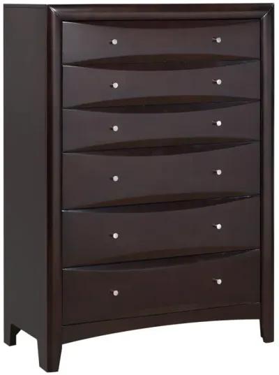 Phoenix 6-drawer Chest Deep Cappuccino