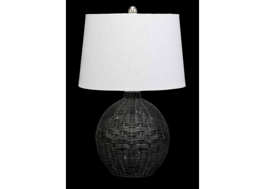 Cape Rattan Table Lamp, Black