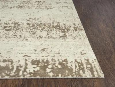 Artistry Beige Abstract NZ Wool/Tencel Blend 9'x12' Rectangle Rug