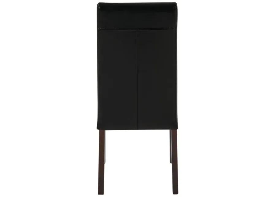 Hartford Leather Dining Side Chair, Black (Set of 2)