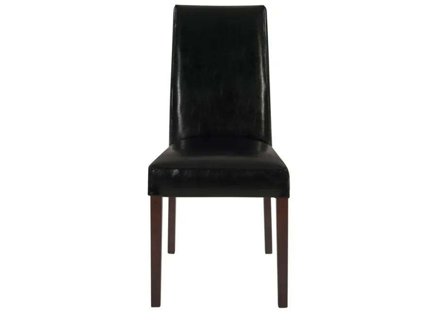 Hartford Leather Dining Side Chair, Black (Set of 2)