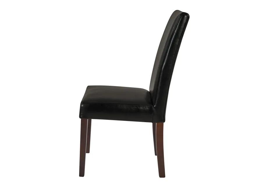 Hartford Leather Dining Side Chair, Black (Set of 2)