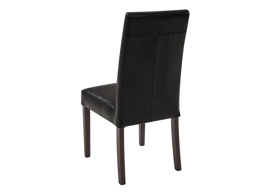 Hartford Leather Dining Side Chair, Black (Set of 2)