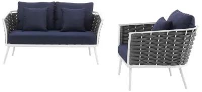 Stance 2 Piece Outdoor Patio Aluminum Sectional Sofa Set