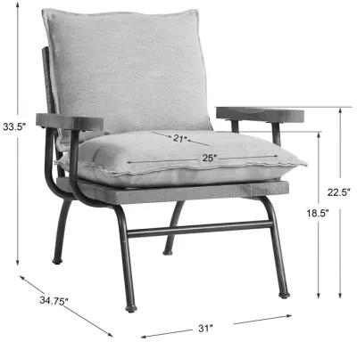 Declan Industrial Accent Chair