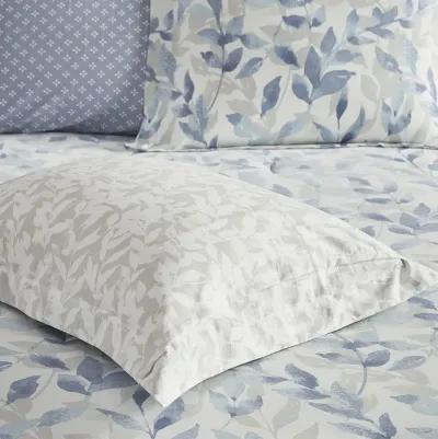 Madison Park Essentials Sofia Blue Reversible 6 Piece Comforter Set with Bed Sheets