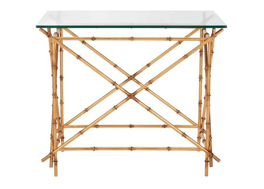 MARK CRISSCROSSED GOLD ACCENT TABLE