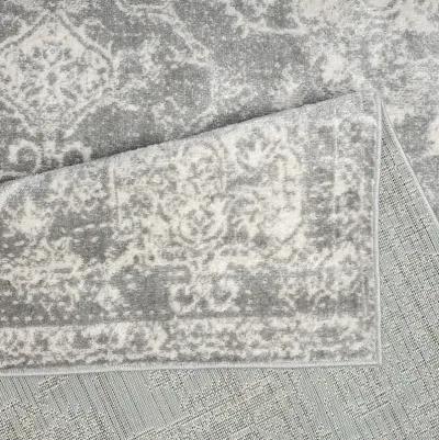 Madison Park Asher Cream/Grey Distressed Medallion Woven Area Rug